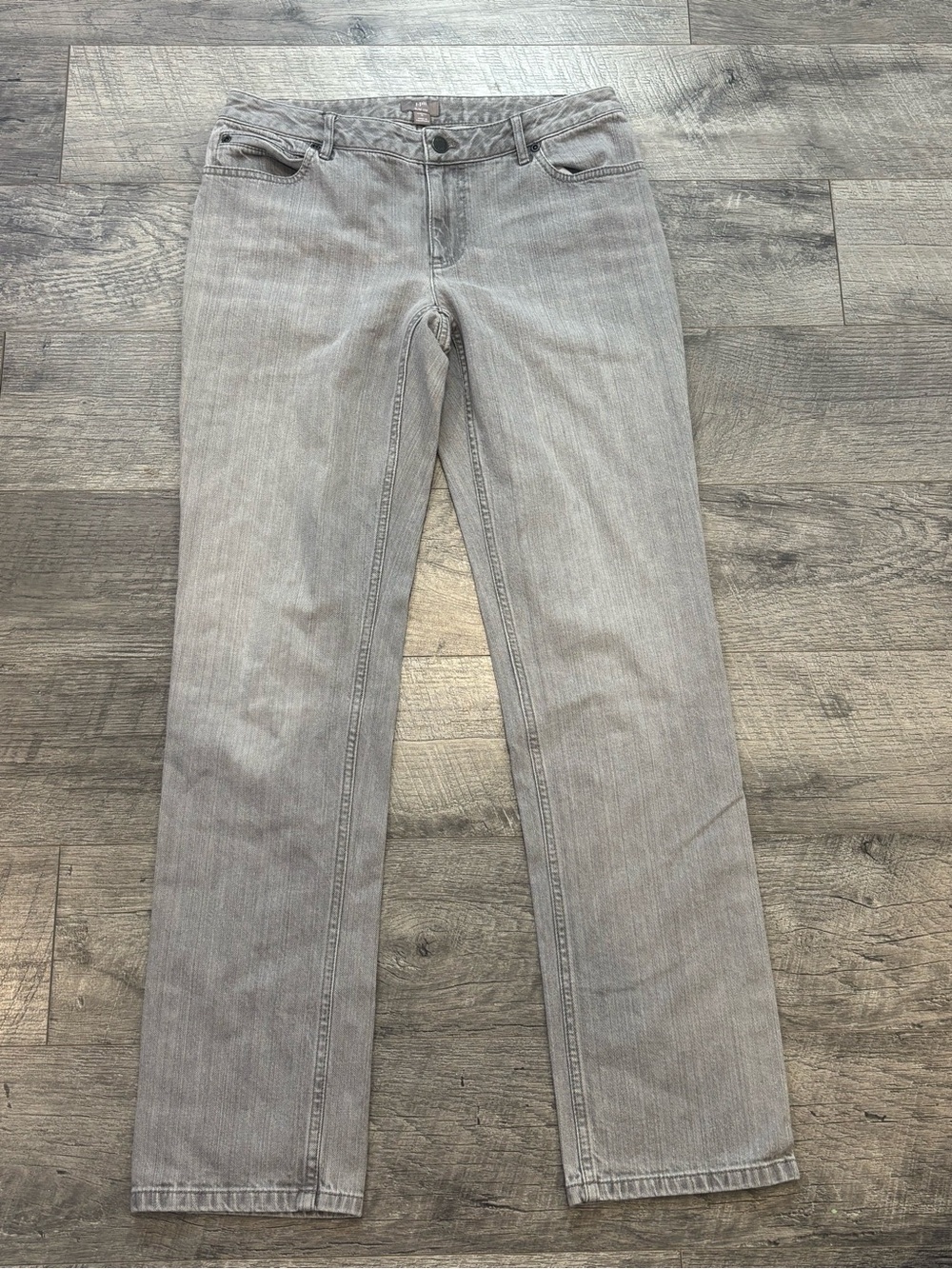 J. Jill Light Gray Straight-Leg Jeans